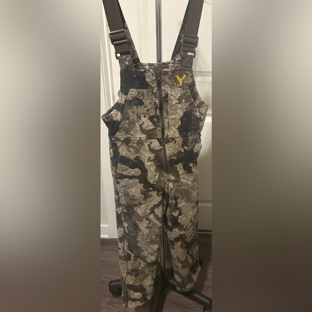 HOT SHOT Kids Insulated Camo Comfortable Adjustable Hunting Overalls Size Small